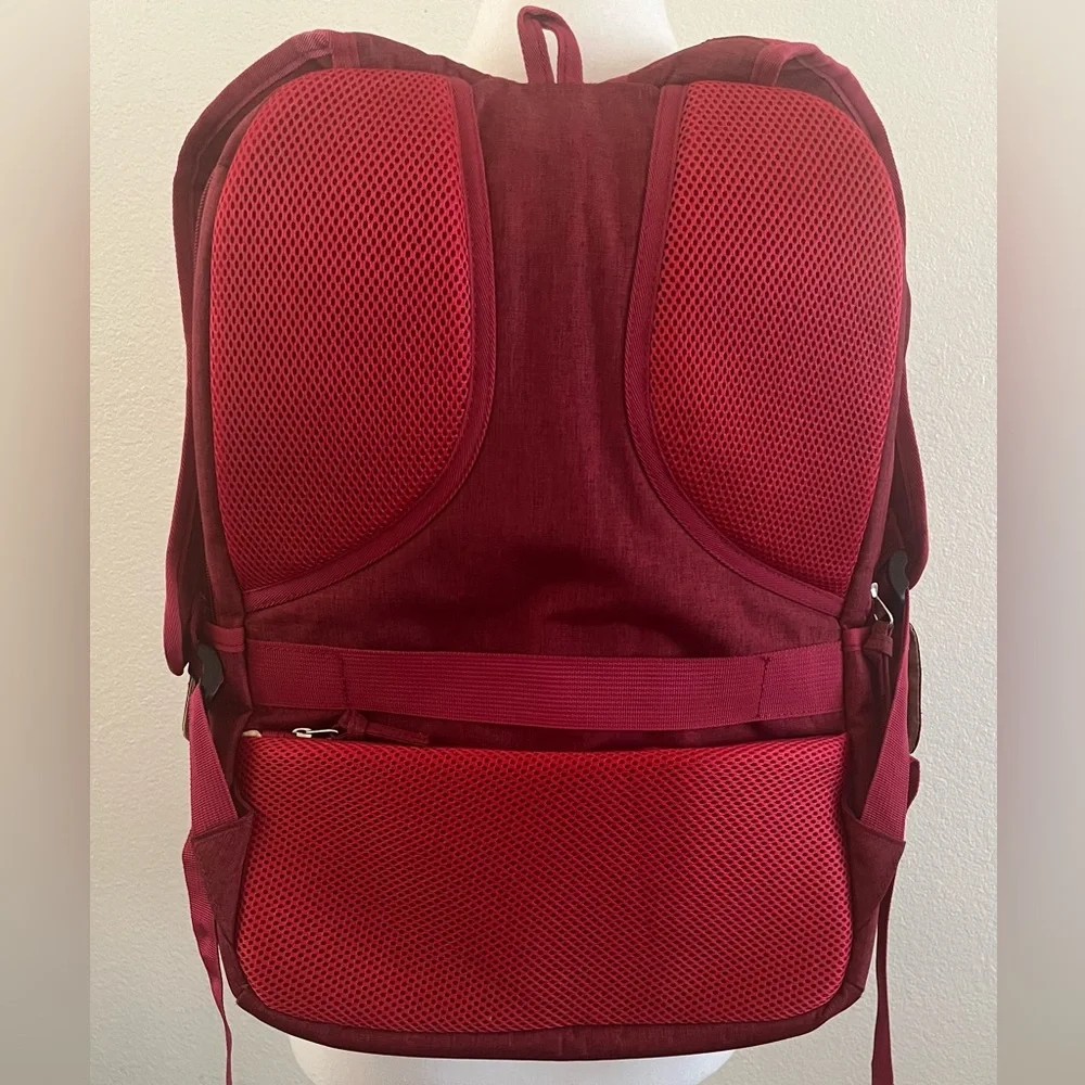 Casual Unisex Burgundy Laptop Backpack- Versatile Everyday Bag